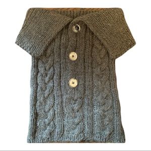 MICHAEL KORS CABLE KNIT SWEATER SCARF WRAP GRAY